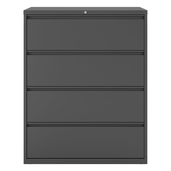 Hirsh 42" W 4 Drawer Lateral File Cabinet, Charcoal, A4/Legal/Letter - 17647