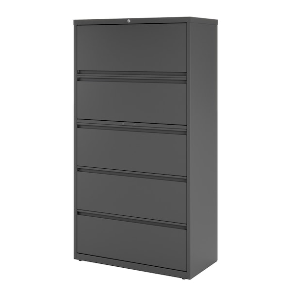 Hirsh 36" W 5 Drawer Lateral File Cabinet, Charcoal, A4/Legal/Letter - 17641