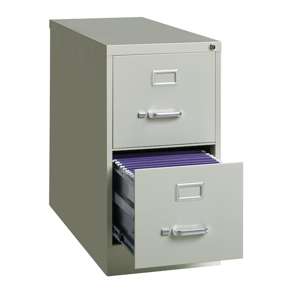 Hirsh 15" W 2 Drawer Vertical File Cabinet, Light Gray, Letter - 14417
