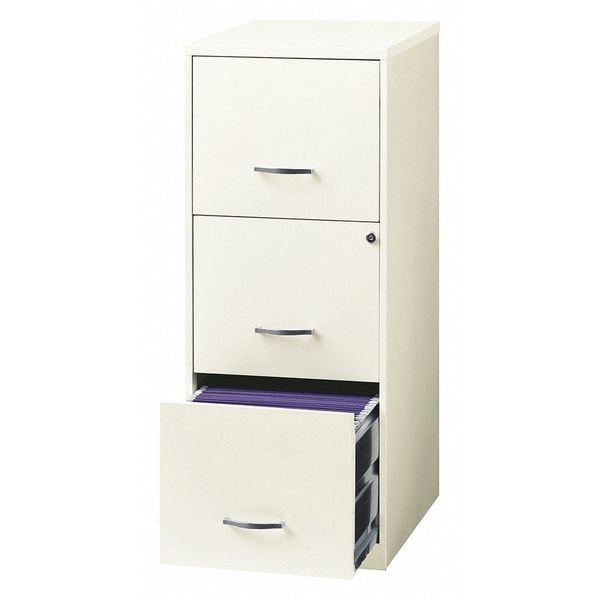 Space Solutions 14.25 in W 3 Drawer SOHO Vertical, Pearl White - 20227