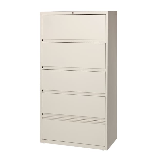 Hirsh 36" W 5 Drawer File Cabinet, Putty, Letter - 17901