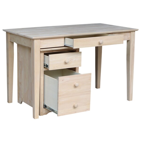 International Concepts 2 drawer File Cabinet with Desk 26 in D X 30 in H, 48 in W X Wood, Unfinished - K-OF-51-41