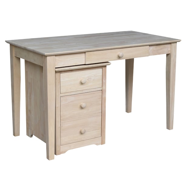 International Concepts 2 drawer File Cabinet with Desk 26 in D X 30 in H, 48 in W X Wood, Unfinished - K-OF-51-41