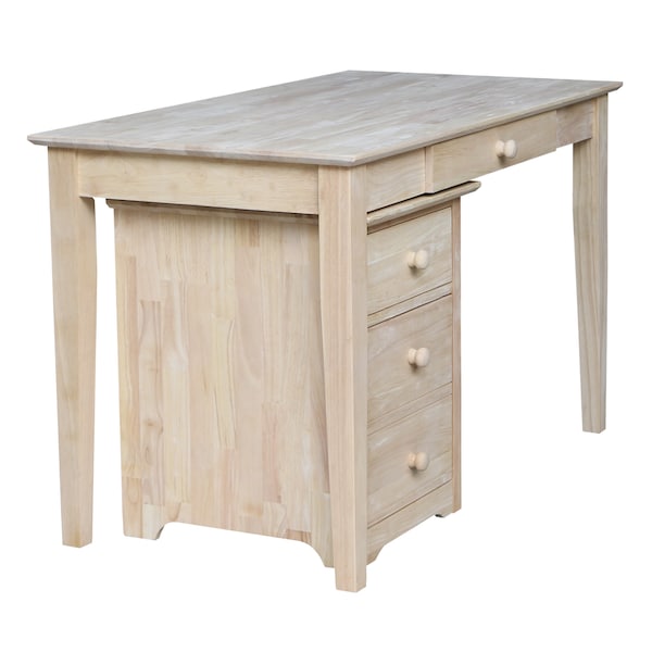 International Concepts 2 drawer File Cabinet with Desk 26 in D X 30 in H, 48 in W X Wood, Unfinished - K-OF-51-41