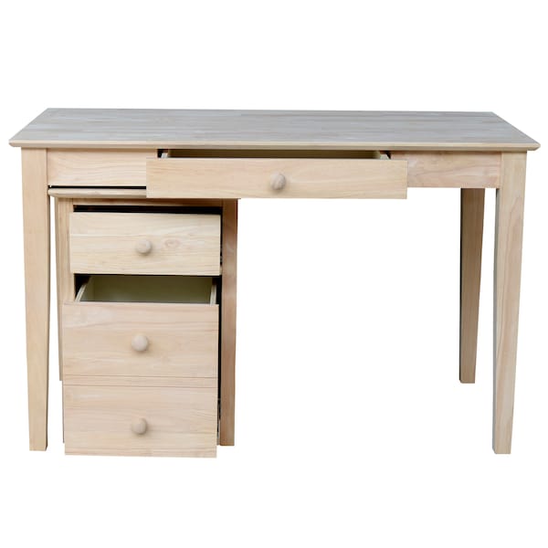 International Concepts 2 drawer File Cabinet with Desk 26 in D X 30 in H, 48 in W X Wood, Unfinished - K-OF-51-41