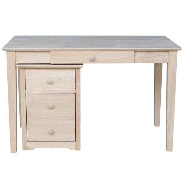 International Concepts 2 drawer File Cabinet with Desk 26 in D X 30 in H, 48 in W X Wood, Unfinished - K-OF-51-41