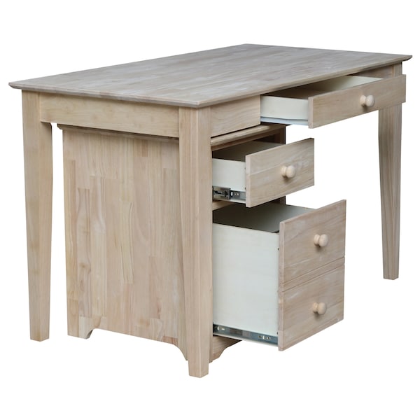 International Concepts 2 drawer File Cabinet with Desk 26 in D X 30 in H, 48 in W X Wood, Unfinished - K-OF-51-41