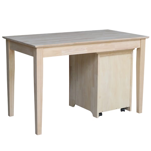 International Concepts 2 drawer File Cabinet with Desk 26 in D X 30 in H, 48 in W X Wood, Unfinished - K-OF-51-41