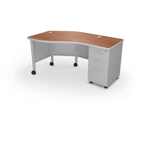 Mooreco Instructor Desk Right 29.8"H x 60"W x 36.3"D Amber Cherry - 91785-7919-PL