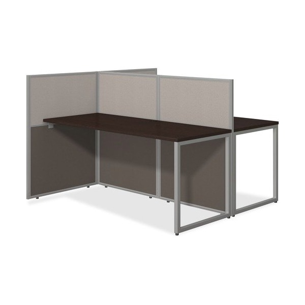 Bush Business Furniture Desks, 2-Person, w/Panels, 60inx60inx44-7/8in, Mocha Cherry - BSHEOD460MR03K