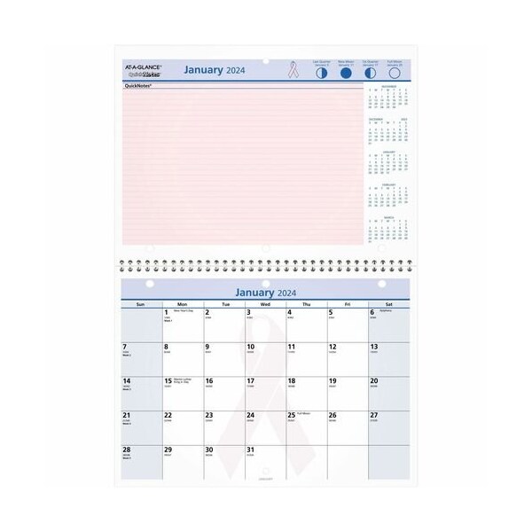 At-A-Glance BREAST CANCER MTHLY DESK/WAL CAL., 12-MTH - AAGPMPN5028