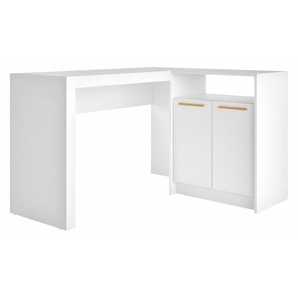 Manhattan Comfort L Shaped Desk Office Desk, L Shaped, White, 41.14" D X 29.92" H, 48.43" W X White - 138AMC6