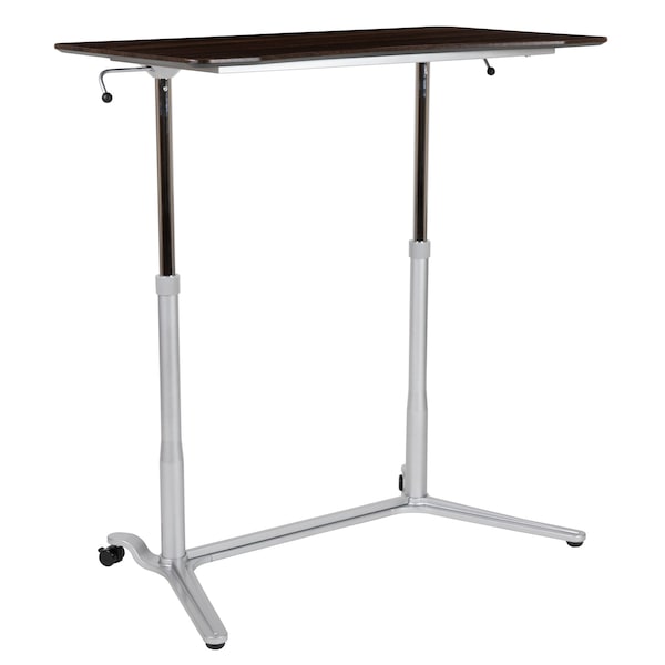 Flash Furniture Wood Grain Sit to Stand Desk - NAN-IP-6-1-DKW-GG