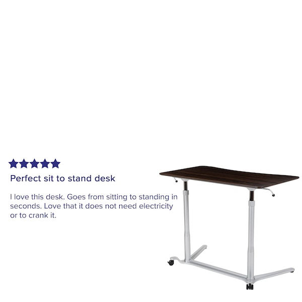 Flash Furniture Wood Grain Sit to Stand Desk - NAN-IP-6-1-DKW-GG