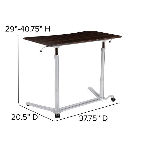 Flash Furniture Wood Grain Sit to Stand Desk - NAN-IP-6-1-DKW-GG
