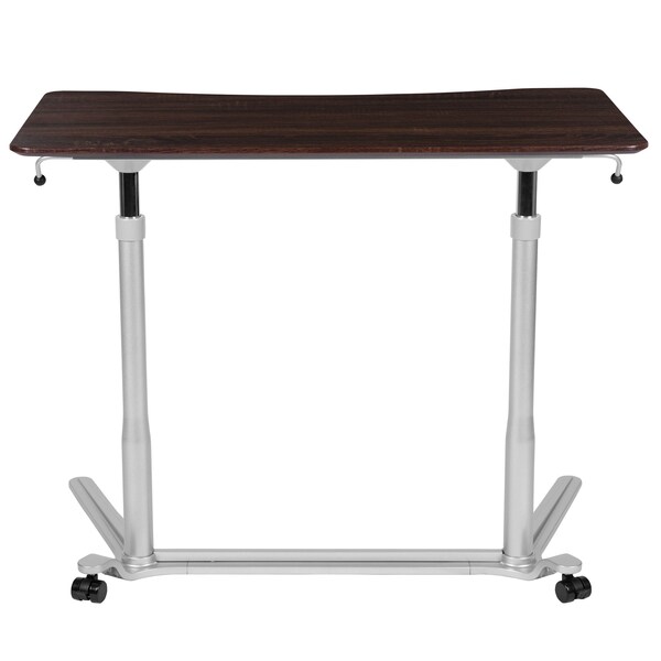 Flash Furniture Wood Grain Sit to Stand Desk - NAN-IP-6-1-DKW-GG