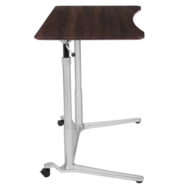 Flash Furniture Wood Grain Sit to Stand Desk - NAN-IP-6-1-DKW-GG