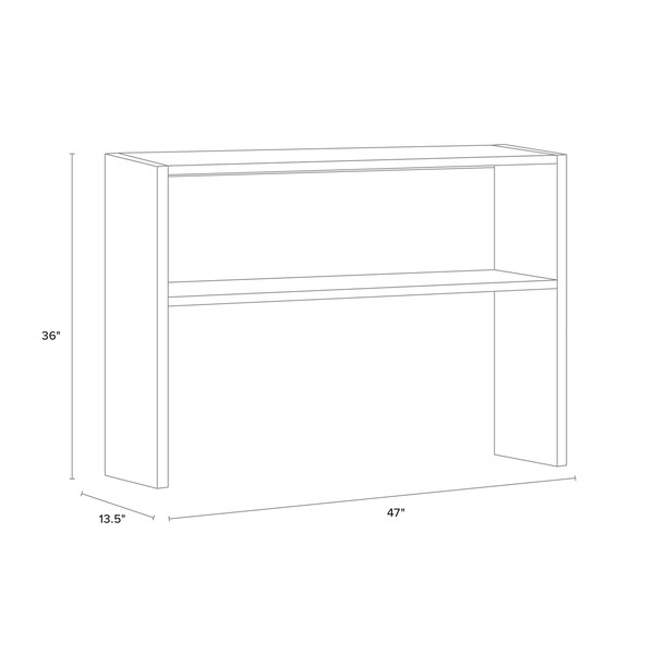 Hirsh Desk Hutch, 36 in H, 47 in W X Metal, Black - 20564
