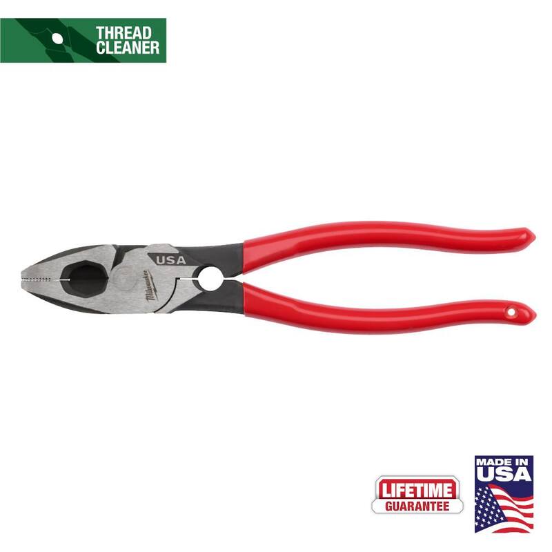 Milwaukee 9 in. Lineman's Pliers with Thread Cleaner / Fish Tape Puller and Dipped Grip - MT500T