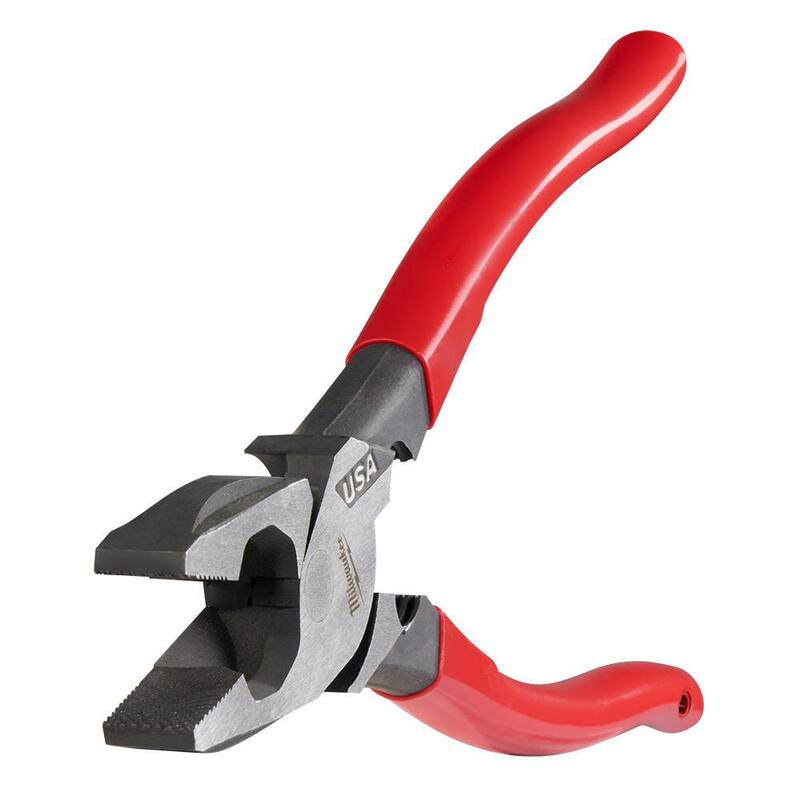 Milwaukee 9 in. Lineman's Pliers with Thread Cleaner / Fish Tape Puller and Dipped Grip - MT500T