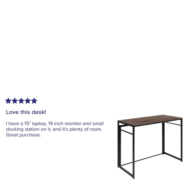 Flash Furniture Rustic Home Office Folding Computer Desk, 40" - JB-YJ354F-GG