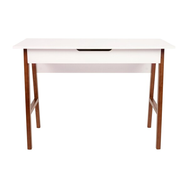 Flash Furniture White/Walnut Home Office Computer Desk with Drawer - GC-MBLK60-WH-WAL-GG