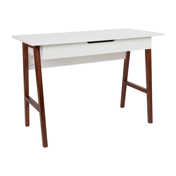 Flash Furniture White/Walnut Home Office Computer Desk with Drawer - GC-MBLK60-WH-WAL-GG