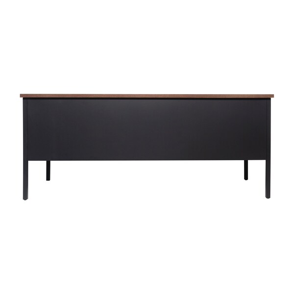 Flash Furniture 30 in D X Walnut, 60 in W X - GC-M-BLK-175-WLN-GG