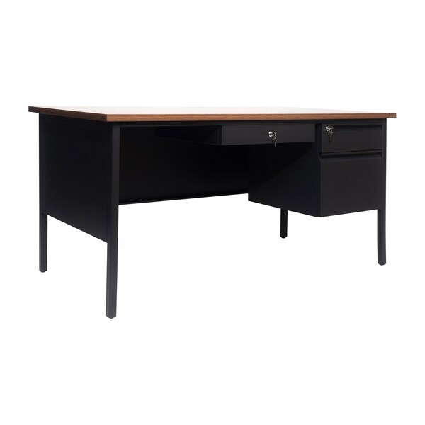 Flash Furniture 30 in D X Walnut, 60 in W X - GC-M-BLK-175-WLN-GG