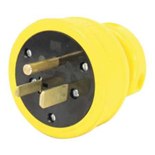 Zoro Select 3 Wire Industrial Flip Seal Straight Blade Plug 250VAC 50A - P650DF
