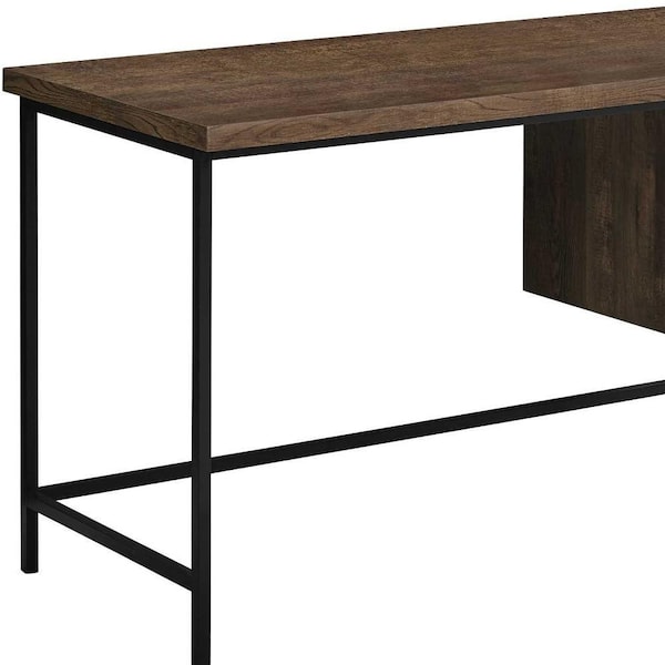 Homeroots 30 in. Particle Board & Black Metal Computer Desk with a Hollow Core - 333550