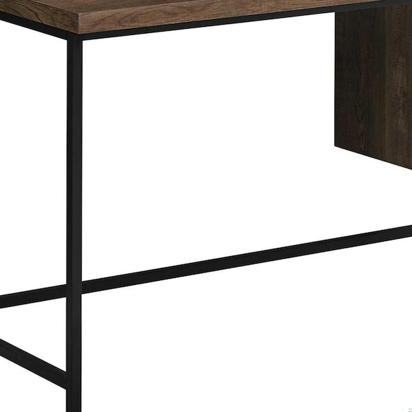 Homeroots 30 in. Particle Board & Black Metal Computer Desk with a Hollow Core - 333550