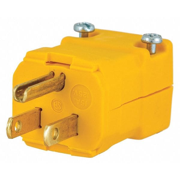 Zoro Select 3 Wire Industrial Straight Blade Plug 125VAC 15A - BRY5965Y
