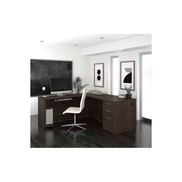 Bestar Bestar 71 L-Shaped Desk - 71 - Dark Chocolate - Embassy Series - 60892-79