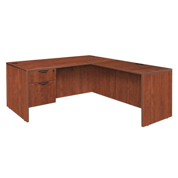 Regency Pedestal Desk Legacy 71" Single Pedestal L-Desk, 47" Re, Cherry - LLDSP713547CH