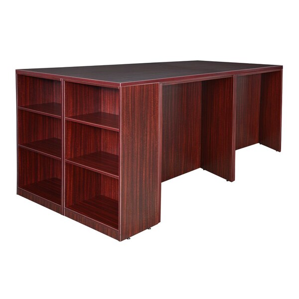 Legacy Standing Desk StandUp DeskStorage CabLatFile, Bookcase, 46" D X 42" H, 85" W X Melamine Laminate - LS2SDSCLF8546MH