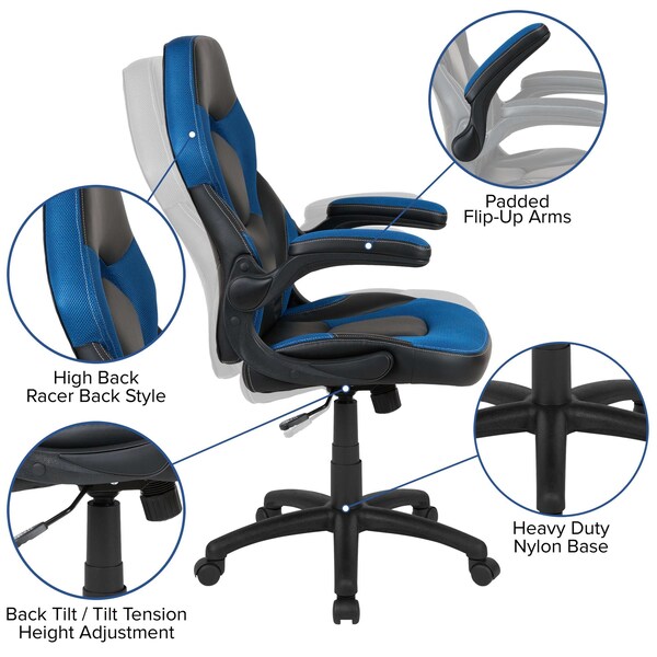 Flash Furniture Black Gaming Desk and Chair Set with Cup Holder - BLN-X10D1904L-BL-GG