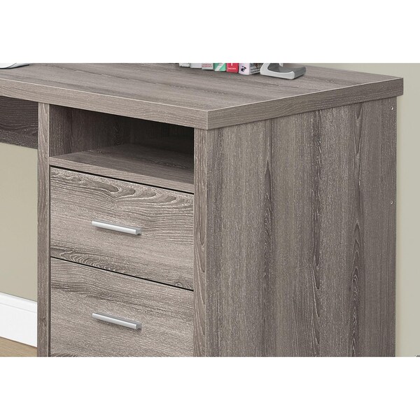 Homeroots 30 in. Particle Board, Hollow Core & Silver Metal Computer Desk - 333443