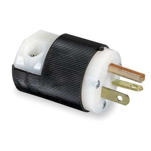 Hubbell 3 Wire Industrial Straight Blade Plug 250VAC 20A - HBL5466C