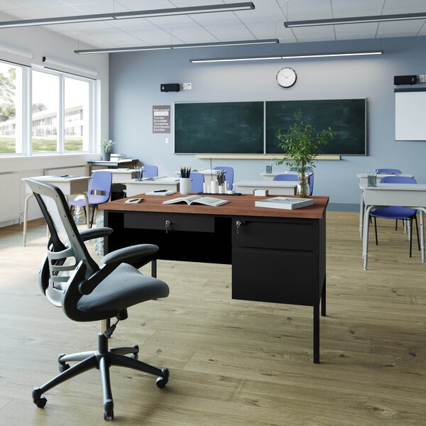 Flash Furniture 30 in D X Walnut, 47.75 in W X - GC-M-BLK-173-WLN-GG