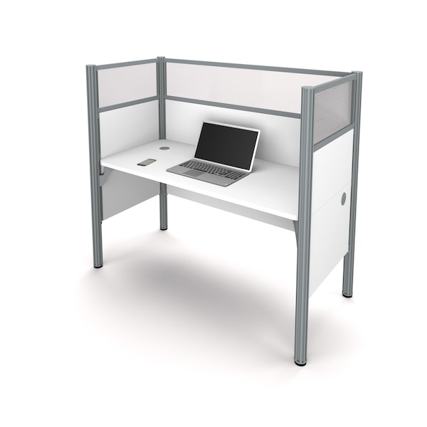 Bestar Bestar Pro-Biz 63W Single Office Cubicle with High Privacy Panels in white - 100871D-17