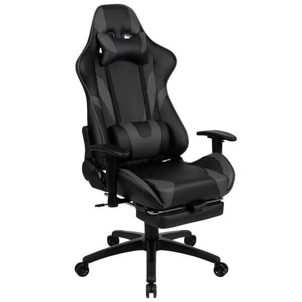 Flash Furniture Red Gaming Desk-Cup Holder/Reclining Chair Set - BLN-X30RSG1030-GY-GG