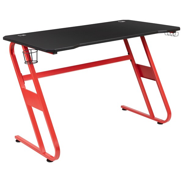 Flash Furniture Red Gaming Desk-Cup Holder/Reclining Chair Set - BLN-X30RSG1030-GY-GG