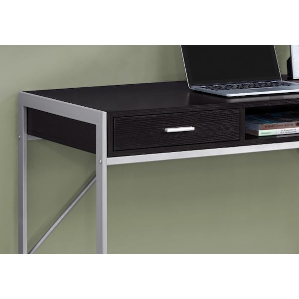 Monarch Specialties Computer Desk, Home Office, Laptop, Storage Drawers, 48"L, Work, Metal, Laminate, Brown, Grey - I 7366