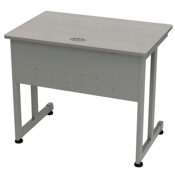 Linea Italia Computer Desk for Small Spaces, 36 inW x 24 inD x 30 inH, Gray/Ash - ZUD139