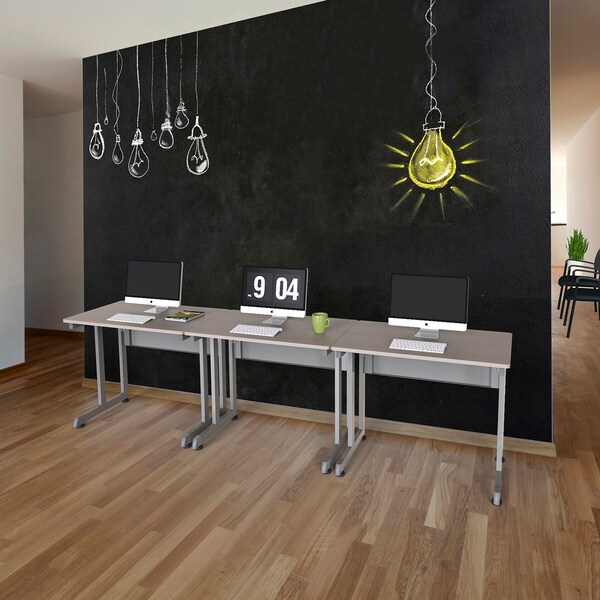 Linea Italia Computer Desk for Small Spaces, 36 inW x 24 inD x 30 inH, Gray/Ash - ZUD139