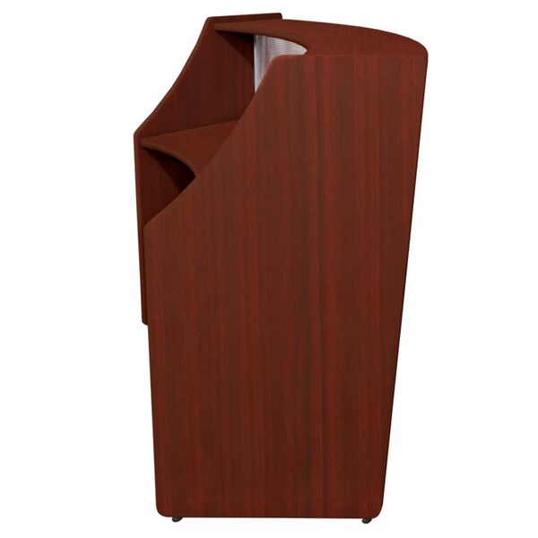 Regency Marque Reception Desk, 32 in D X 45.5 in H, 72 in W X Wood, Plexi, Mahogany - 77310MH