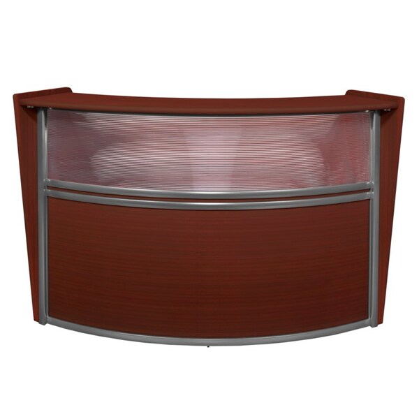 Regency Marque Reception Desk, 32 in D X 45.5 in H, 72 in W X Wood, Plexi, Mahogany - 77310MH
