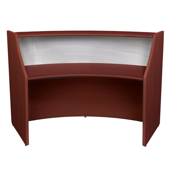 Regency Marque Reception Desk, 32 in D X 45.5 in H, 72 in W X Wood, Plexi, Mahogany - 77310MH