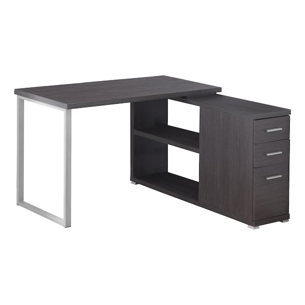 Monarch Specialties Computer Desk, Home Office, Corner, Storage Drawers, L Shape, Work, Laptop, Metal, Grey - I 7135